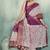 Wine floral polka linen bollywood saree with blouse