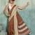 brown woven design cotton blend bollywood saree with blouse