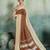 brown woven design cotton blend bollywood saree with blouse