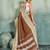 brown woven design cotton blend bollywood saree with blouse