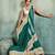 green woven design cotton blend bollywood saree with blouse