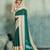 green woven design cotton blend bollywood saree with blouse