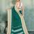 green woven design cotton blend bollywood saree with blouse