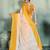 off white woven design cotton blend bollywood saree with blouse