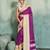 purple woven design cotton blend bollywood saree with blouse