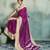 purple woven design cotton blend bollywood saree with blouse