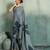grey floral cotton blend bollywood saree with blouse