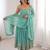 Sea-green faux georgette embroidered anarkali set