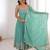 Sea-green faux georgette embroidered anarkali set