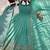Sea-green faux georgette embroidered anarkali set