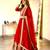 Red georgette embroidered flared gown set