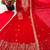 Red georgette embroidered flared gown set