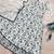 White silk blend embroidered flared gown set