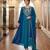 Blue chanderi embroidered kurta set