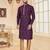 Purpel digital printed silk kurta pajama set with thread work