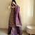 Purple silk blend embroidered palazzo set