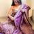 Purple silk blend embroidered palazzo set