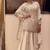 Off-white faux georgette embroidered palazzo set