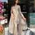 Champagne silk blend embroidered palazzo set