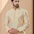 Golden silk kurta pajama set with thread work
