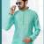 Firozi silk kurta pajama set with thread work