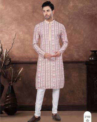 Multicolor digital printed full embroidery chikankari thread work kurta pajama set 1
