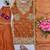 Peach silk blend embroidered sharara set