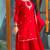 Red faux georgette embroidered sharara set