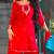 Red faux georgette embroidered sharara set