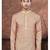 Beige digital printed jackard thread work kurta pajama set