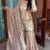 Beige silk blend embroidered sharara set