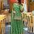 Green silk blend embroidered palazzo set
