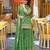 Green silk blend embroidered palazzo set