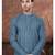 Blue & multicolor digital printed full embroidery chikankari thread work kurta pajama set