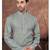 Green digital printed jackard thread work kurta pajama set