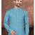 Blue digital printed jackard thread work kurta pajama set