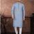 Blue digital printed full embroidery chikankari thread work kurta pajama set
