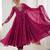 Magenta faux georgette embroidered flared gown set