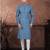 Dark blue digital printed full embroidery chikankari thread work kurta pajama set