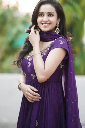 Purple silk blend embroidered sharara set