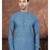 Dark blue digital printed full embroidery chikankari thread work kurta pajama set