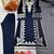 Navy-blue silk blend embroidered kurta set