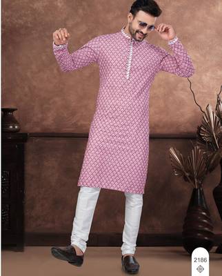 Maroon digital printed full embroidery chikankari thread work kurta pajama set 1