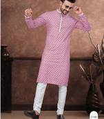 Maroon digital printed full embroidery chikankari thread work kurta pajama set