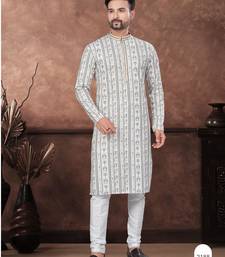 Multicolour digital printed full embroidery chikankari thread work kurta pajama set