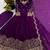Purple silk blend embroidered flared gown set