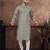 Mehendi colour digital printed full embroidery chikankari thread work kurta pajama set