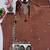 Brown silk blend embroidered kurta set