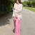 Off-white silk blend embroidered farshi salwar set