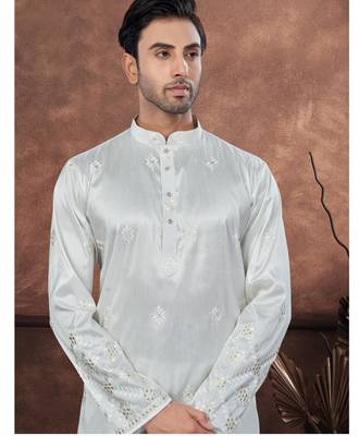Offwhite daaman work, star and thred computer amrodery work kurta pajama set 2